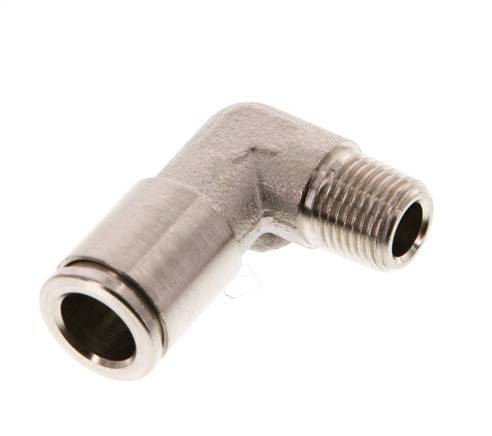 8mm x R1/8'' 90deg Elbow Push-in Fitting with Male Threads Brass NBR [2 Pieces]