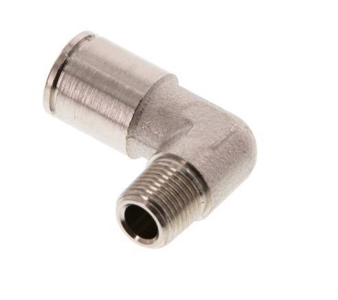 8mm x R1/8'' 90deg Elbow Push-in Fitting with Male Threads Brass NBR [2 Pieces]