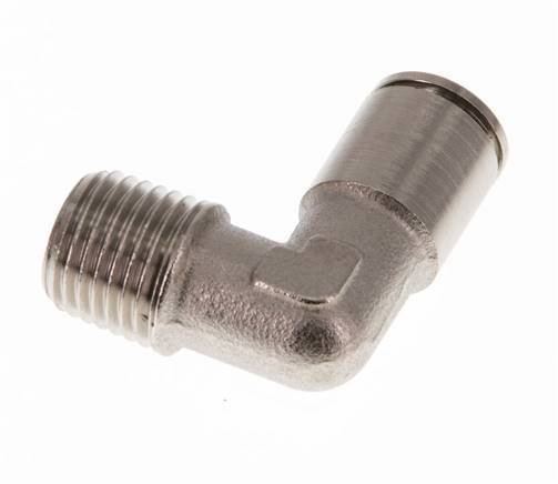 8mm x R1/4'' 90deg Elbow Push-in Fitting with Male Threads Brass NBR [2 Pieces]
