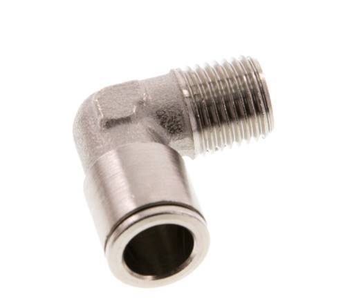 10mm x R1/4'' 90deg Winkel-Steckverschraubung mit Außengewinde Messing NBR [2 Stück]