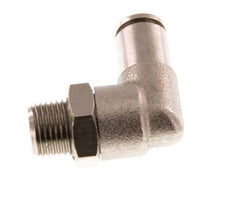 4mm x R1/8'' 90deg Elbow Push-in Fitting with Male Threads Brass NBR Rotatable [2 Pieces]