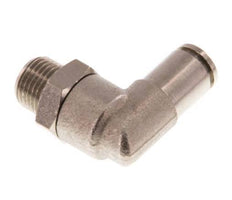 4mm x R1/8'' 90deg Elbow Push-in Fitting with Male Threads Brass NBR Rotatable [2 Pieces]