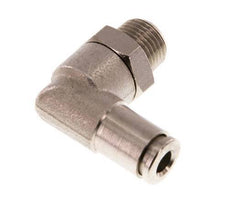 4mm x R1/8'' 90deg Elbow Push-in Fitting with Male Threads Brass NBR Rotatable [2 Pieces]
