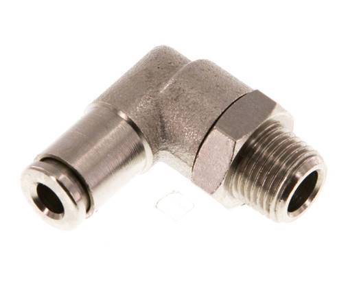 4mm x R1/8'' 90deg Winkel-Steckverschraubung mit Außengewinde Messing NBR drehbar [2 Stück]