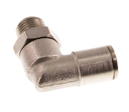 6mm x R1/8'' 90deg Winkel-Steckverschraubung mit Außengewinde Messing NBR drehbar [2 Stück]