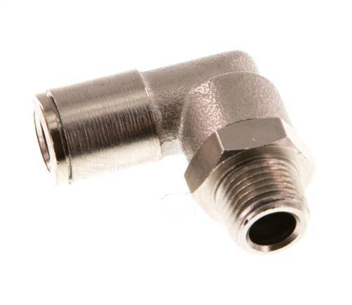 6mm x R1/8'' 90deg Winkel-Steckverschraubung mit Außengewinde Messing NBR drehbar [2 Stück]