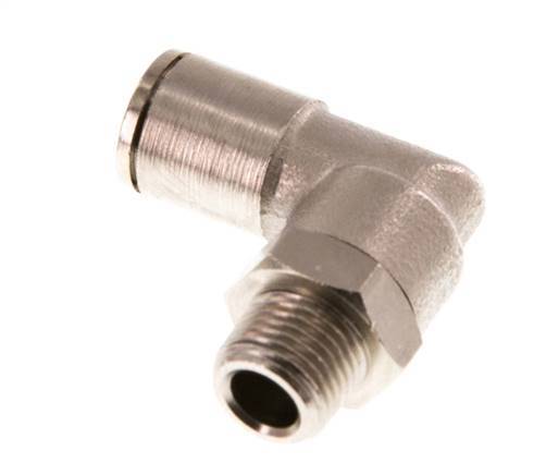 6mm x R1/8'' 90deg Winkel-Steckverschraubung mit Außengewinde Messing NBR drehbar [2 Stück]