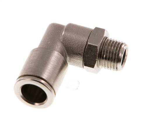 8mm x R1/8'' 90deg Winkel Steckverschraubung mit Außengewinde Messing NBR drehbar [2 Stück]