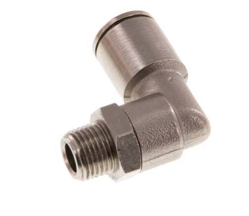 8mm x R1/8'' 90deg Winkel Steckverschraubung mit Außengewinde Messing NBR drehbar [2 Stück]