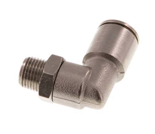 8mm x R1/8'' 90deg Winkel Steckverschraubung mit Außengewinde Messing NBR drehbar [2 Stück]