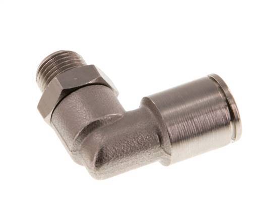 8mm x R1/8'' 90deg Winkel Steckverschraubung mit Außengewinde Messing NBR drehbar [2 Stück]