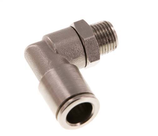 8mm x R1/8'' 90deg Winkel Steckverschraubung mit Außengewinde Messing NBR drehbar [2 Stück]