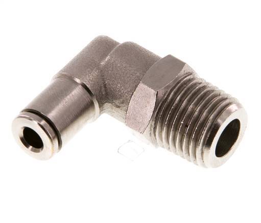 4mm x R1/4'' 90deg Winkel-Steckverschraubung mit Außengewinde Messing NBR drehbar [2 Stück]