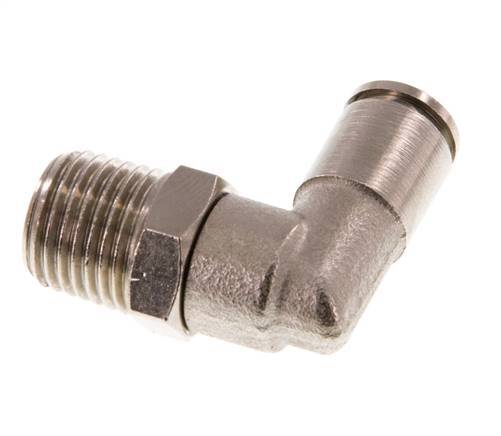 6mm x R1/4'' 90deg Winkel-Steckverschraubung mit Außengewinde Messing NBR drehbar [2 Stück]