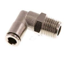 6mm x R1/4'' 90deg Winkel-Steckverschraubung mit Außengewinde Messing NBR drehbar [2 Stück]