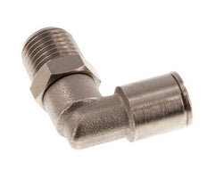 8mm x R1/4'' 90deg Elbow Push-in Fitting with Male Threads Brass NBR Rotatable [2 Pieces]