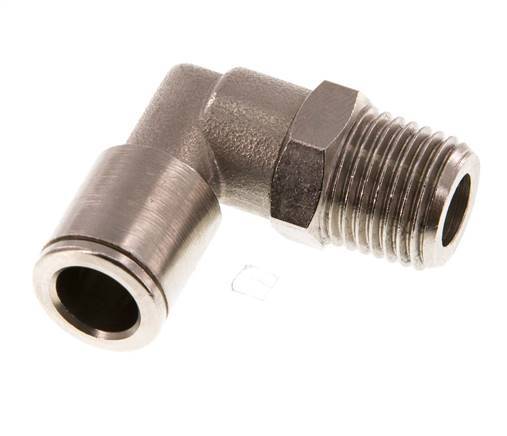 8mm x R1/4'' 90deg Winkel-Steckverschraubung mit Außengewinde Messing NBR drehbar [2 Stück]