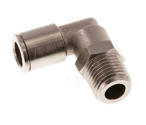 8mm x R1/4'' 90deg Winkel-Steckverschraubung mit Außengewinde Messing NBR drehbar [2 Stück]