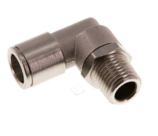 10mm x R1/4'' 90deg Winkel-Steckverschraubung mit Außengewinde Messing NBR drehbar [2 Stück]