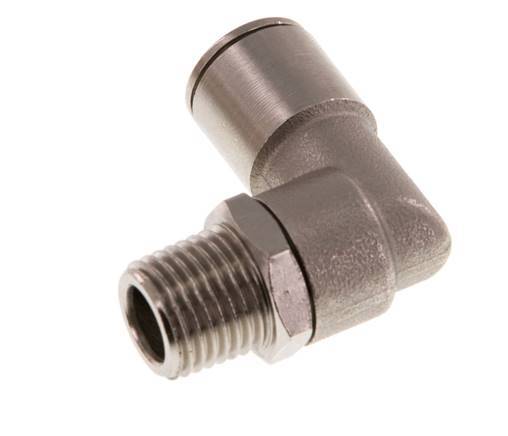 10mm x R1/4'' 90deg Winkel-Steckverschraubung mit Außengewinde Messing NBR drehbar [2 Stück]