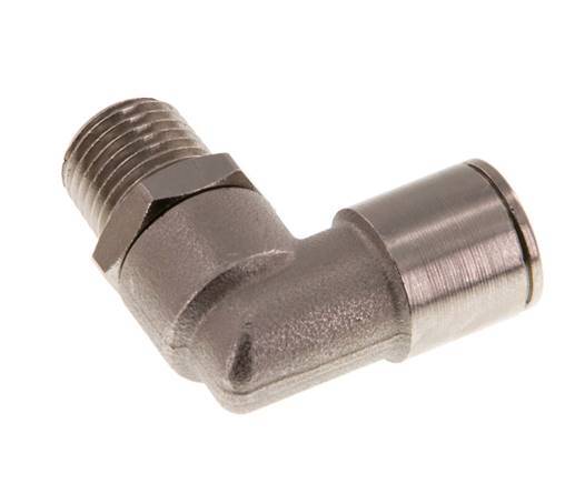 10mm x R1/4'' 90deg Winkel-Steckverschraubung mit Außengewinde Messing NBR drehbar [2 Stück]