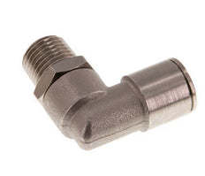 10mm x R1/4'' 90deg Winkel-Steckverschraubung mit Außengewinde Messing NBR drehbar [2 Stück]