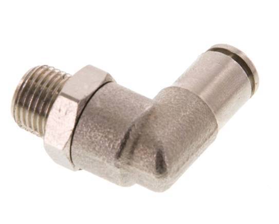 4mm x R1/8'' 90deg Elbow Push-in Fitting with Male Threads Brass FKM Rotatable [2 Pieces]