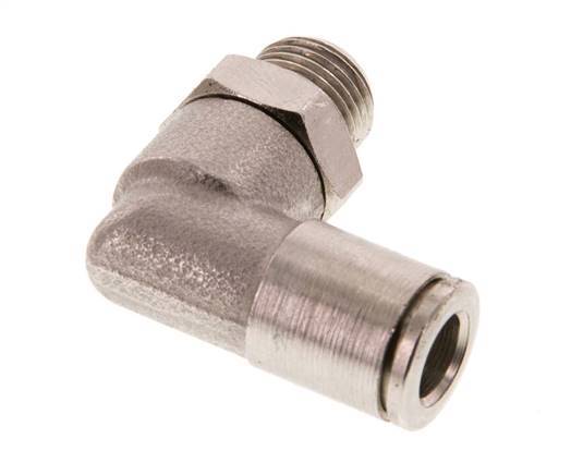 6mm x R1/8'' 90deg Winkel Steckverschraubung mit Außengewinde Messing FKM drehbar [2 Stück]