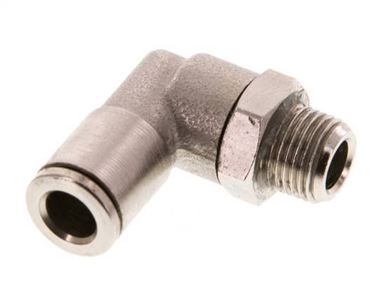 6mm x R1/8'' 90deg Winkel Steckverschraubung mit Außengewinde Messing FKM drehbar [2 Stück]