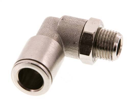 8mm x R1/8'' 90deg Winkel Steckverschraubung mit Außengewinde Messing FKM drehbar [2 Stück]