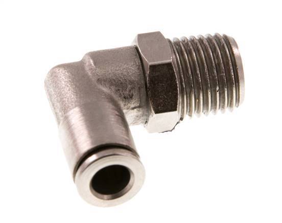 6mm x R1/4'' 90deg Ellbogen Steckfitting mit Außengewinde Messing FKM drehbar [2 Stück]