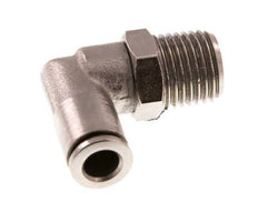 6mm x R1/4'' 90deg Ellbogen Steckfitting mit Außengewinde Messing FKM drehbar [2 Stück]