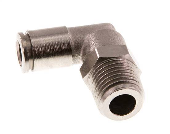 6mm x R1/4'' 90deg Ellbogen Steckfitting mit Außengewinde Messing FKM drehbar [2 Stück]