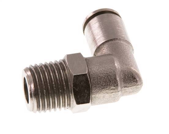 6mm x R1/4'' 90deg Ellbogen Steckfitting mit Außengewinde Messing FKM drehbar [2 Stück]