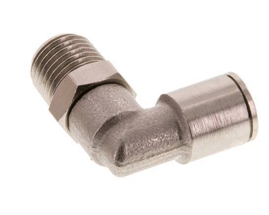8mm x R1/4'' 90deg Ellbogen-Steckverschraubung mit Außengewinde Messing FKM drehbar [2 Stück]