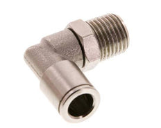 8mm x R1/4'' 90deg Ellbogen-Steckverschraubung mit Außengewinde Messing FKM drehbar [2 Stück]