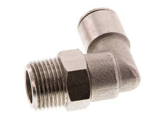 10mm x R3/8'' 90deg Elbow Push-in Fitting with Male Threads Brass FKM Rotatable
