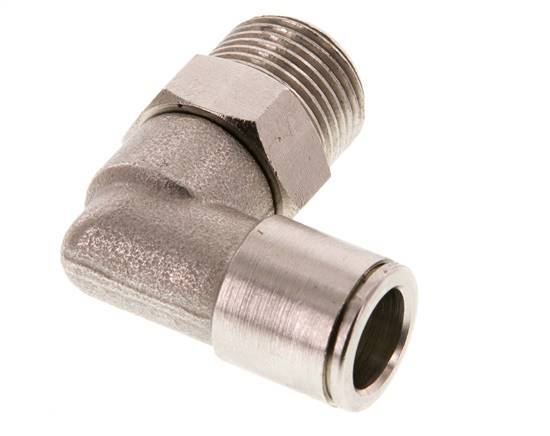 10mm x R3/8'' 90deg Winkel Steckverschraubung mit Außengewinde Messing FKM drehbar