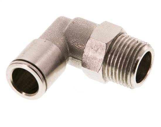 10mm x R3/8'' 90deg Winkel Steckverschraubung mit Außengewinde Messing FKM drehbar
