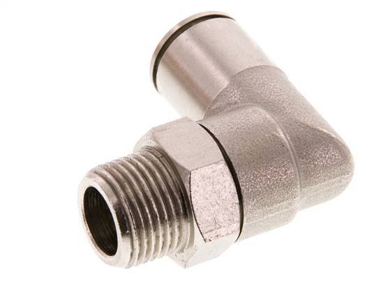12mm x R3/8'' 90deg Winkel Steckverschraubung mit Außengewinde Messing FKM drehbar