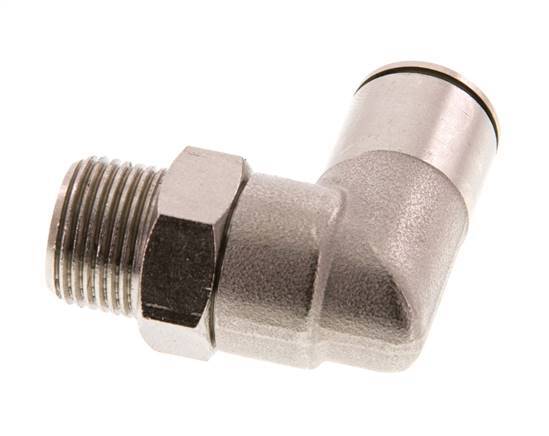 12mm x R3/8'' 90deg Winkel Steckverschraubung mit Außengewinde Messing FKM drehbar
