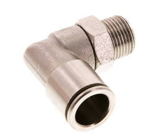 14mm x R3/8'' 90deg Elbow Push-in Fitting with Male Threads Brass FKM Rotatable