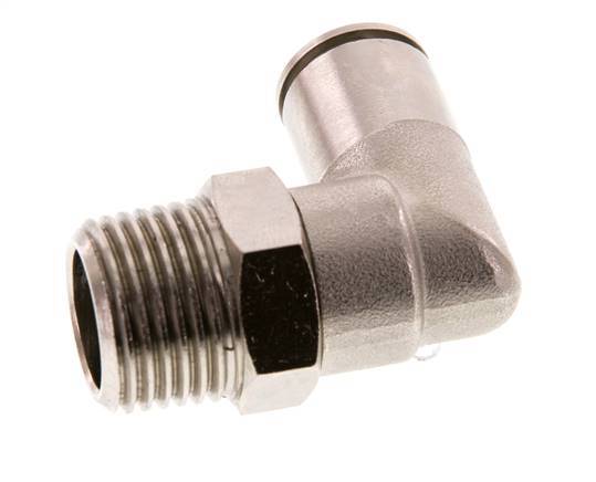 12mm x R1/2'' 90deg Elbow Push-in Fitting with Male Threads Brass FKM Rotatable