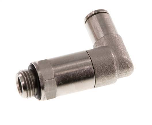 4mm x G1/8'' 90deg Elbow Push-in Fitting with Male Threads Brass NBR Long Sleeve Rotatable [2 Pieces]