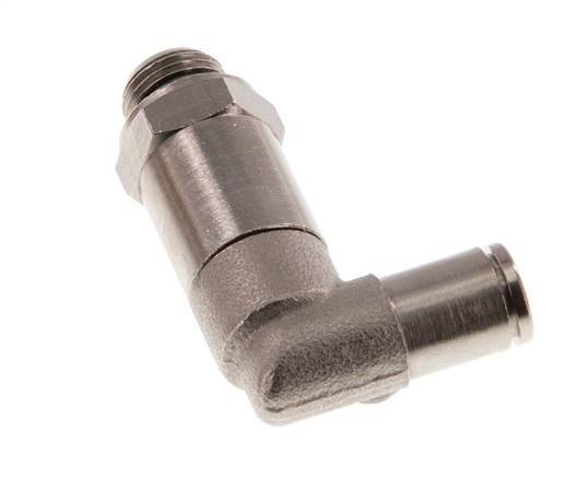 4mm x G1/8'' 90deg Winkel Steckverschraubung mit Außengewinde Messing NBR lange Hülse drehbar [2 Stück]