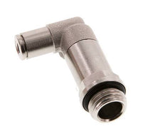 4mm x G1/4'' 90deg Elbow Push-in Fitting with Male Threads Brass NBR Long Sleeve Rotatable