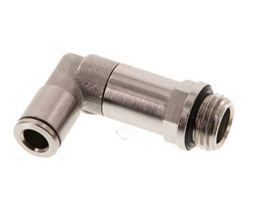 6mm x G1/4'' 90deg Winkel Steckverschraubung mit Außengewinde Messing NBR lange Hülse drehbar [2 Stück]