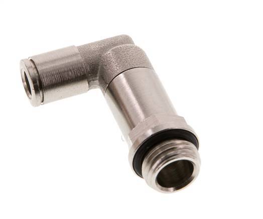 6mm x G1/4'' 90deg Winkel Steckverschraubung mit Außengewinde Messing NBR lange Hülse drehbar [2 Stück]