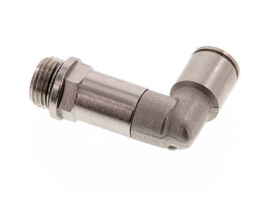 8mm x G1/4'' 90deg Winkel Steckverschraubung mit Außengewinde Messing NBR lange Hülse drehbar [2 Stück]