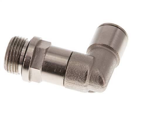 10mm x G3/8'' 90deg Elbow Push-in Fitting with Male Threads Brass NBR Long Sleeve Rotatable